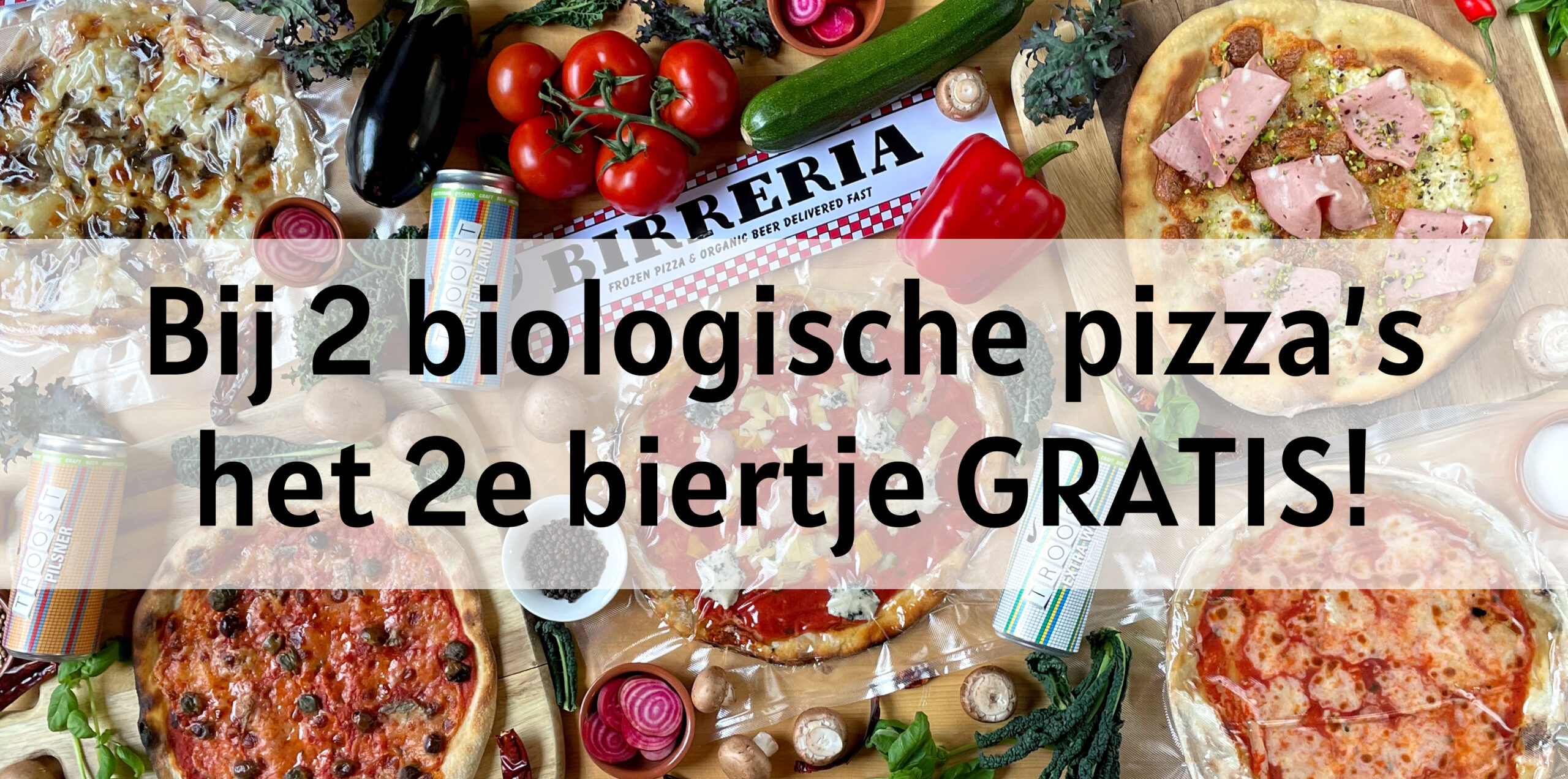 pizza actie bij twee pizza's het tweede biertje gratis